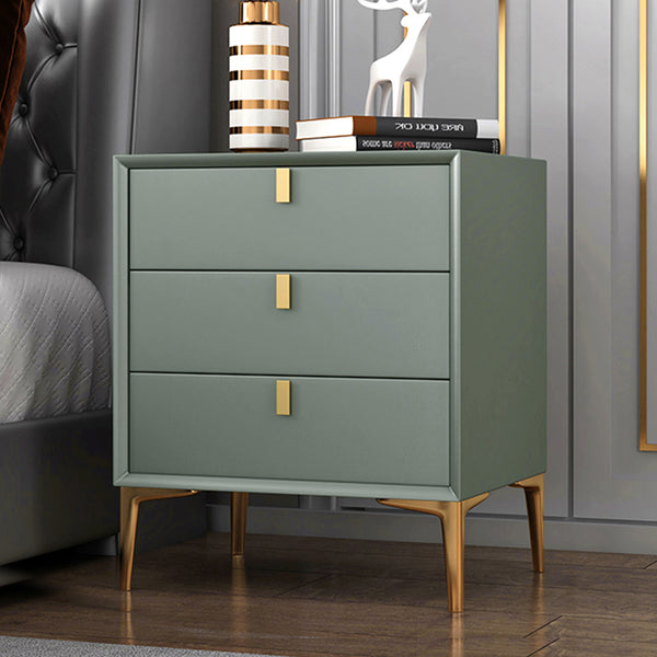 Solid Wood Nightstand With 3 Drawers