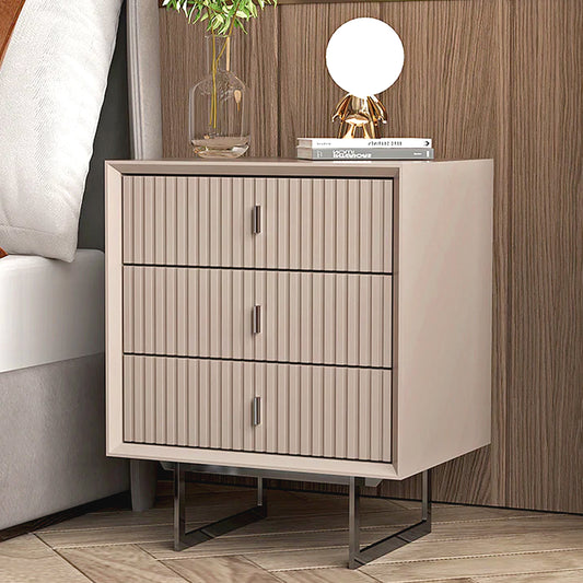 Modern Rectangle Nightstand With 3 Drawers