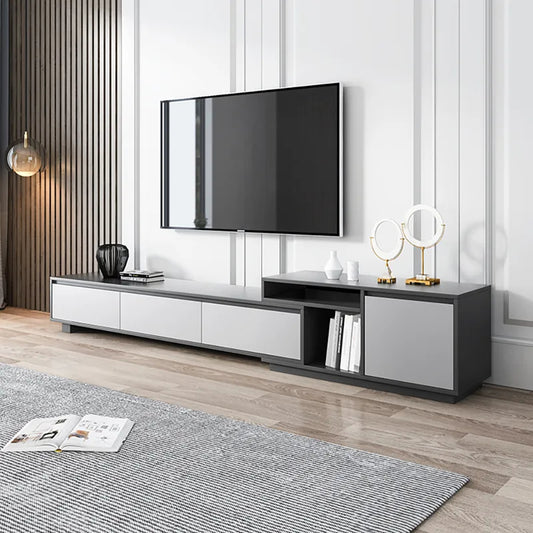 Black Extendable TV Console For 85" TV, For Living Room