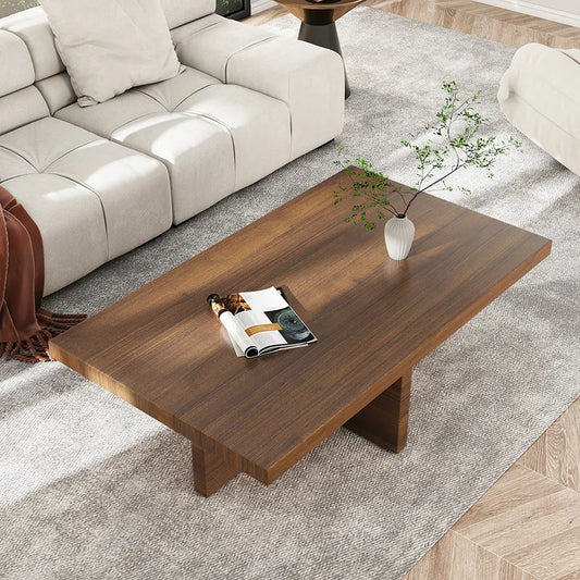 Modern Rectangular Walnut Coffee Table